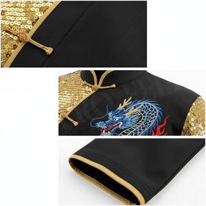 Uniforme de Karate, Artes Marciales y Kung Fu Personalizado OEM ODM, Diseño Personalizado con Bordado de Dragón, Uniforme de Entrenamiento de Manga Corta de Poliéster - Product Image 4