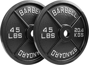 Ensemble de plaques en acier 175LB - Plaques de 2 pouces avec revêtement martelé 2x 2,5lb, 5lb, 10lb, 25lb et 45lb pour la musculation - Product Image 2