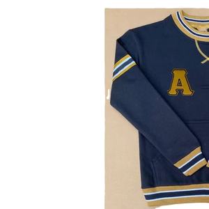 Sudadera Azul Alpha PHI ALPHA 2026 con Cuello Redondo de Felpa, Ribete Dorado en los Puños y Dobladillo, Bordado 3D en la Parte Delantera - Product Image 3