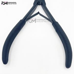 Alicates RMI Super Product de acero inoxidable con punta de plasma negra y mango de color negro, herramienta para extensiones de cabello con punta plana. - Product Image 6