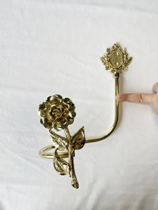 Elegante Sujetador de Cortina en Forma de Rosa Dorada, Lujoso Sujetador de Cortinas Ideal para Decoración de Interiores de Sala de Estar y Dormitorio - Product Image 4