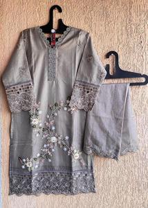 Elegante XL 42 Seda Paquistaní Shalwar Kameez Traje Estirable Algodón Fondo Pesado Organza Dupatta Elegante Ropa India - Product Image 4