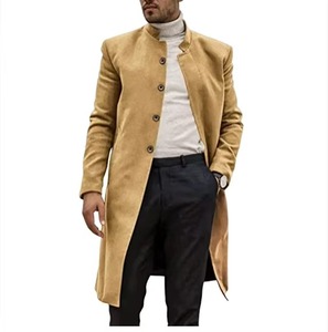 Manteau long épais pour homme tendance 2026 avec bordure en fourrure de vison, tissu Oxford 100% polyester - Product Image 3