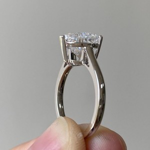 VVS Diam 925 <b>Silver</b> Heart Cut Lab Grown Diamond Engagement <b>Ring</b> Romantic <b>Solitaire</b> IGI Certified Trendy Fine Jewelry Gift for - Product Image 4