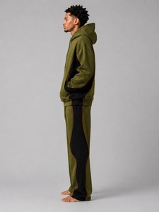 Ensemble de survêtement décontracté pour homme, respirant et confortable, grande taille, à capuche, 100 % coton, écologique, idéal pour le jogging - Product Image 2