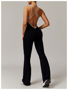 custom branding stretch sports <b>jumpsuit</b> bulk order premium breathable activewear women supplier wholesale premium training - Product Image 2