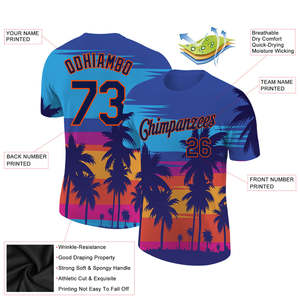 Fully Sublimation Men's Shirts Smooth 180g Polyester Surface Custom Printing Breathable Moisture-Wicking Anti-Bacterial OEM ODM - Product Image 4