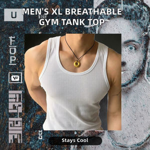 Chaleco Deportivo para Hombre, Talla XL, Transpirable, Tejido, con Diseño Geométrico, 100% Poliéster, de Secado Rápido, para Fisicoculturismo y Fitness - Product Image 6