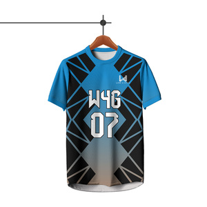 Maillot de football sublimé unisexe à manches courtes, en maille respirante 100 % polyester, col rond, imprimé géométrique, coupe classique - Product Image 4