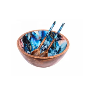 Bol en bois émaillé fait main pour servir des collations Iftar, Inde, RR ENTERPRISES - Product Image 2