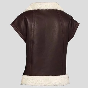 Chaleco de Piel de Oveja para Mujer, Chaleco de Invierno de Cuero Genuino - Product Image 2