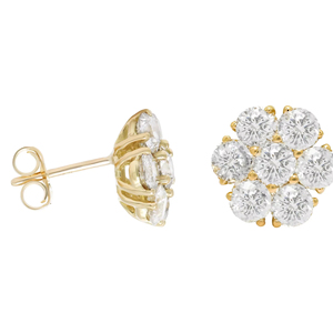 0.75 CT Lab Grown <b>Diamond</b> Cluster Stud Earrings 18K Gold Plated Luxury Modern Geometric Design for Engagement & Anniversary - Product Image 1