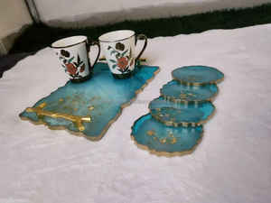 ชุดถาดรองจานชุบเรซินทำมือถาดเสิร์ฟอาหารอินเดียสำหรับร้านอาหาร - Product Image 3