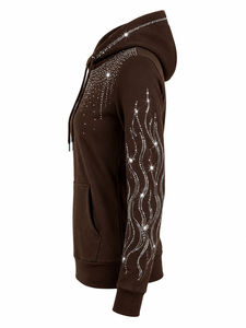 Sudadera con Capucha de Invierno Personalizada Marrón con Pedrería para Mujer y Hombre, Sudadera Pesada con Mangas de Cristal y Diamantes, Envío Rápido - Product Image 2