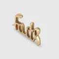L 15.88 x W 1.91 x H 6.35 cm Faith Wall Art Handmade Minimalist Sculpture Irregular Shape Engraved Design Living Room <b>Decor</b> 1PC - Product Image 2