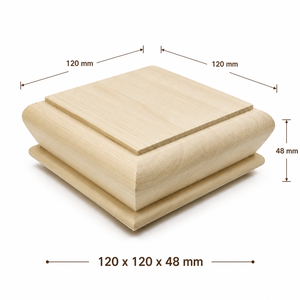 Solid Wood Stair Newel Post Cap Traditional Durable Eco-Friendly Poplar Parts Customized EFS Brand 1 Year Warranty NPC02 Easy - Product Image 2