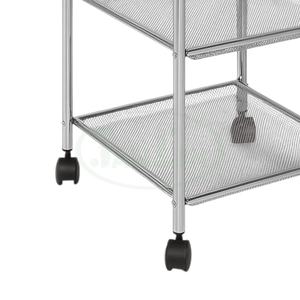 Étagère de rangement en maille, chariot mobile à roulettes, trois niveaux, cadre en métal durable, montage facile, organisateur pour cuisine et salle de bain - Product Image 1