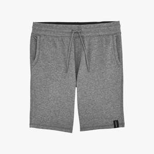 Shorts Bermuda Gris Uni pour Homme, Taille Élastique, Décontracté, en Coton Tricoté Respirant, Coupe Mi-Haute, Longueur Courte - Product Image 3