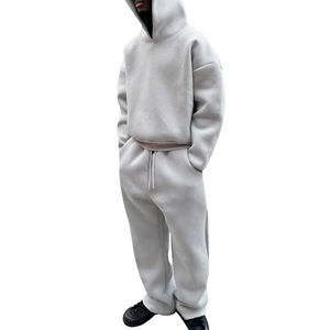 Chándal de invierno con capucha y corte oversize para hombre, 100% algodón polar, hombros caídos, impresión de logotipo personalizado, OEM, ropa urbana, venta al por mayor de fábrica - Product Image 5
