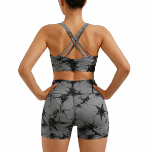 Ensemble soutien-gorge de sport sans coutures à maintien élevé pour femme, grandes tailles, pour entraînement et yoga, avec logo frontal, respirant, coussinets amovibles, Spandex/Nylon - Product Image 6