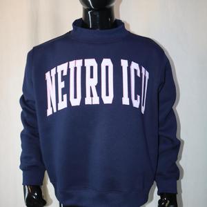 Sudadera NEURO ICU Mock Neck 450 GSM con nombre personalizado, bordado en aplique, corte holgado, 100% algodón, felpa francesa. - Product Image 3