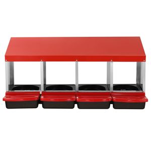 Nido per Galline a 4 Scomparti, da 15 a 30 Pollici, in Metallo Resistente alla Corrosione, Inclinato, Tipo A, Nuovo - Product Image 1