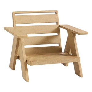 Canapé de jardin scandinave en bois, une place, mobilier d'extérieur, coussin durable non imperméable, design moderne, hôtel, patio, Jima - Product Image 5