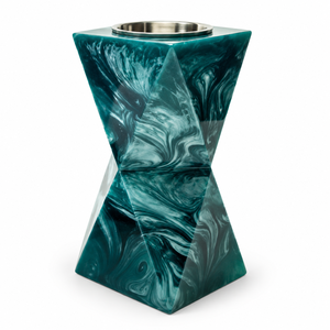 Brûleur d'encens artisanal en résine effet marbre rouge avec insert en acier inoxydable, support d'arôme décoratif moderne, vente en gros - Product Image 3