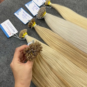 Extensions de cheveux en kératine à pointe plate de luxe, en cheveux humains véritables, blondes et extensions de cheveux vietnamiennes à pointe en kératine Piano - Product Image 1