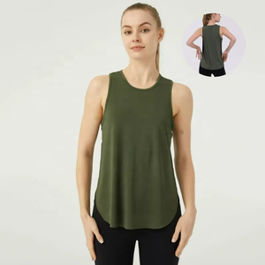 เสื้อกีฬาผู้หญิง Aoyema แบบสั่งทำพิเศษ เนื้อผ้านุ่มสบายเหมือนไม่ได้ใส่ ดีไซน์ใหม่ เสื้อกล้ามยกน้ำหนัก โยคะ แบบไม่มีแขน - Product Image 4