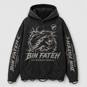 Sweat à capuche personnalisé épais délavé pour garçons, sweat à capuche délavé à l'acide, matière respirante, séchage rapide, sweat à capuche délavé à l'acide pour hommes, vente en gros - Product Image 2