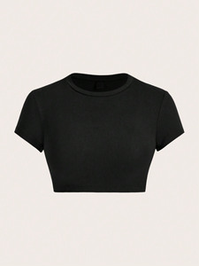 OEM Custom Fashion Y2K Print Women's Summer Cropped Top High Quality 95% Cotton 5% Spandex Casual women's shirt <b>Cheap</b> Crop Top - Product Image 3