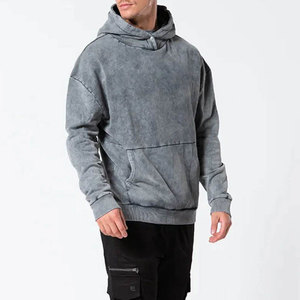 Sweat-shirts à capuche pour hommes, séchage rapide, respirants, effet délavé, impression personnalisée, basiques, mélange de coton, logo, haute qualité - Product Image 2