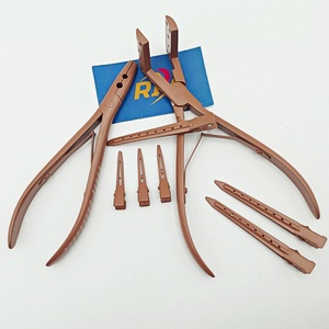 Pinzas de Acero Inoxidable para Extensiones de Cabello, Herramienta de Presión Adhesiva Resistente al Calor, Pinzas de Dos Orificios para Uso Comercial - Product Image 2