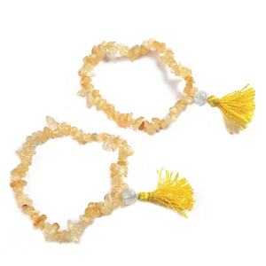 ราคาขายส่งแฟชั่นและหินบําบัดลูกปัดซิทรินยืดชิปบําบัดโยคะสร้อยข้อมือพลอย - Product Image 1