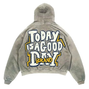 100% Cotton Custom Hoodie Heavyweight Oversized Sweatshirt Unisex Blank Hooded Pullover with Logo Printing Wholesale - Product Image 5