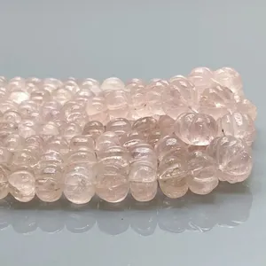 Perles de Morganite Naturelle Sculptées en Forme de Melon, Grade AA, 6-12mm, pour la Fabrication de Bijoux (Vente en Gros) - Product Image 4