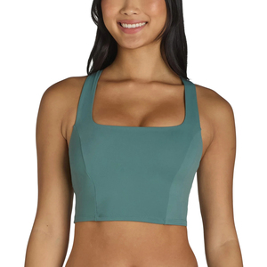 Sujetador deportivo de alta calidad sin tirantes, de gran soporte y secado rápido, con cuello cuadrado, copas fijas, top de tenis, ropa deportiva para fitness y gimnasio. - Product Image 4