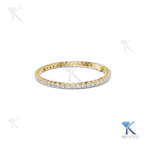 Bracelet tennis en diamant de laboratoire 3,30 mm, taille brillant rond, or massif 14K 18K, bijoux de luxe pour femmes, fabricant - Product Image 4