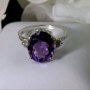 Anillo de Compromiso de Plata de Ley 925 con Amatista para Mujer, Joyería Fina, Anillos de Boda para Aniversarios, Venta al por Mayor para Chicas - Product Image 3