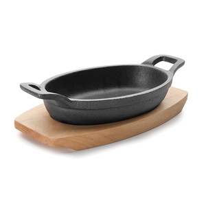 Mini casseruola ovale con base in ghisa per uso in forno - Product Image 1