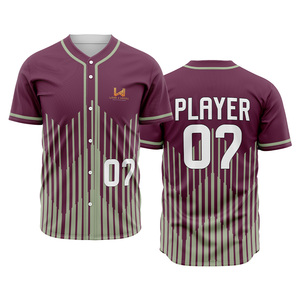 เสื้อเจอร์ซีย์ผู้ชายแบบสั่งทำพิเศษ สีแดงเลือดหมู ลายทาง พิมพ์ลายแบบซับลิเมชั่น คอกลม แขนสั้น ระบายเหงื่อได้ดี สำหรับทีมซอฟต์บอล - Product Image 3