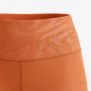 <b>Women</b> Orange Scoop Neck Sports Bra High Waist <b>Shorts</b> Yoga 2 Piece <b>Set</b> Sleeveless Solid - Product Image 5