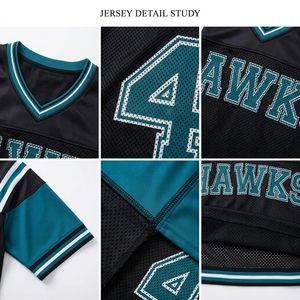 Hawks 44 Women Stylish Streetwear Mesh Football Jersey Breathable Polyester Shirt Unisex Lightweight Mesh Shirts - Product Image 6