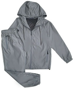 New Custom Winter Men's Hooded Windbreaker 2-Piece <b>Knitted</b> Tracksuits <b>Set</b> Breathable Cotton Spandex Bamboo Fiber Front Jogging - Product Image 2