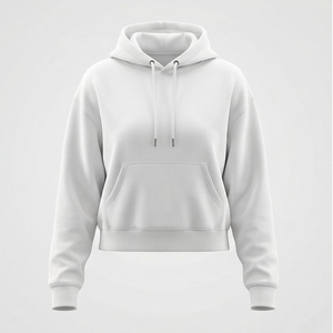 Haut à capuche tricoté surdimensionné de haute qualité pour femme, collection Automne Hiver Été 2025, style Jogger Jumper, coupe courte personnalisée, 380 g/m² - Product Image 1