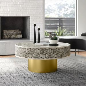 Exclusiva Mesa de Centro con Incrustaciones de Hueso, Mueble Artesanal con Mosaico, Diseño Elegante Hecho a Mano, Adorno Premium para el Salón - Product Image 3