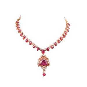 Ensemble collier et boucles d'oreilles élégants pour soirée, fabriqués en argent sterling 925 Gajaah, pour femmes, bijoux de mariée et de tous les jours - Product Image 1