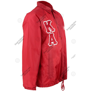 custom sorority and fraternity line <b>jacket</b> KAP coach <b>jacket</b> waterproof PU fabric embroidery Greek letters with mesh lining - Product Image 3