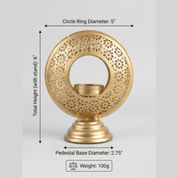 Support de bougie chauffe-plat en laiton AG Elements AG-TCH-Brass-Floral 5x6 pouces, motif floral, pour méditation et relaxation ambiante